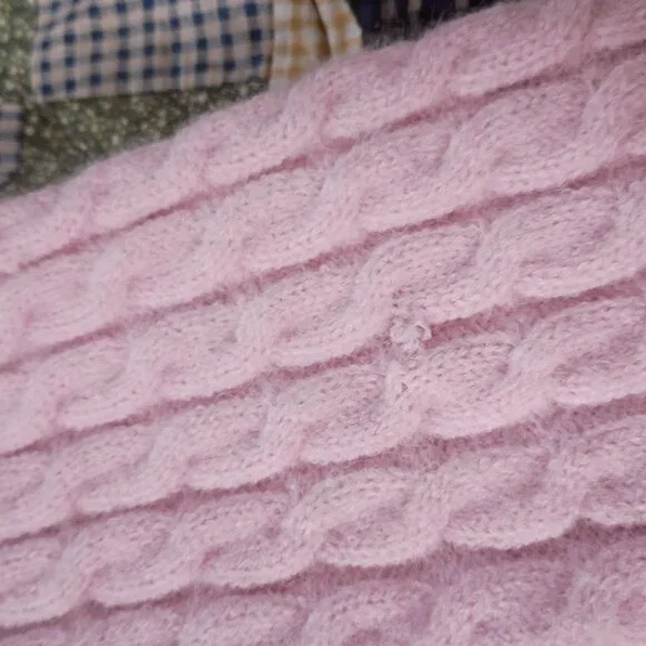 Size M Sugar Thrills Pink Ruffle Turtleneck Sweater - Picture 7 of 10